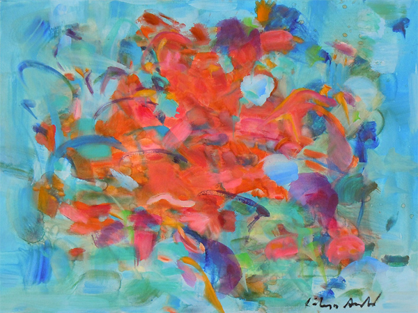Blue Field with Orange