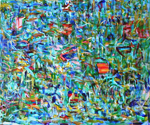 Whirling Mantis, oil on canvas